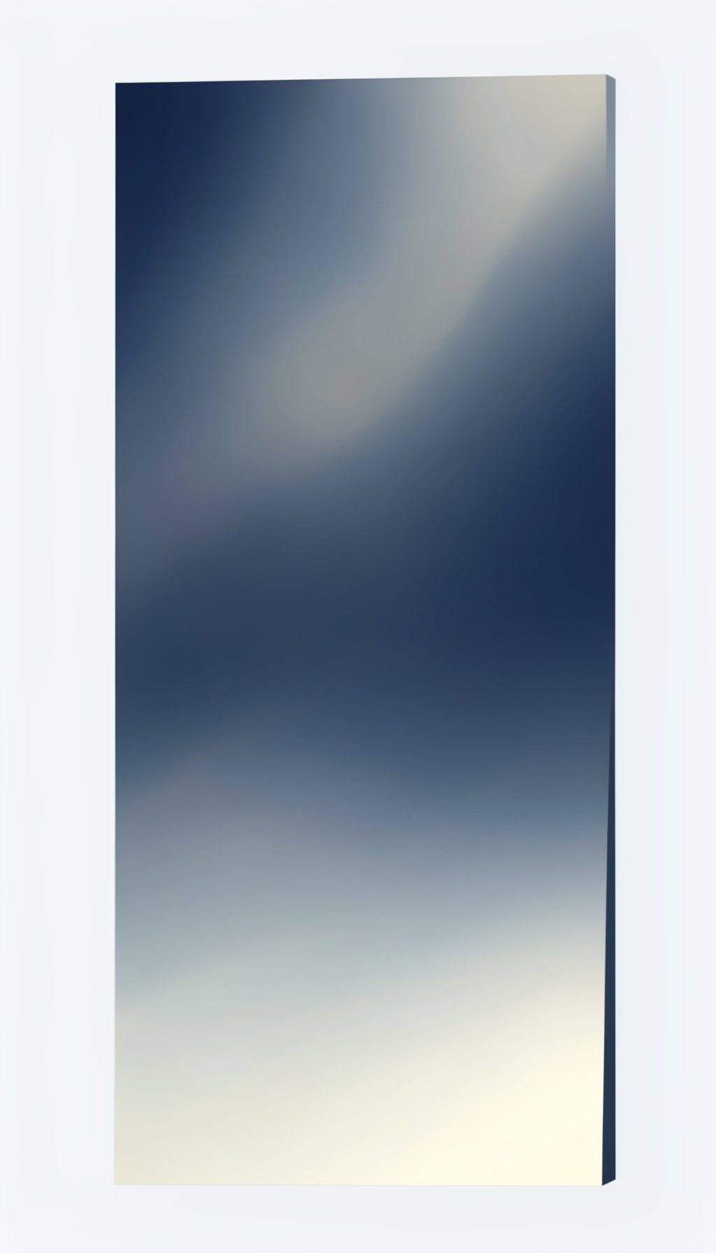 Abstract gradient composition in muted navy and soft cream, tall rectangular format with no figures or objects.