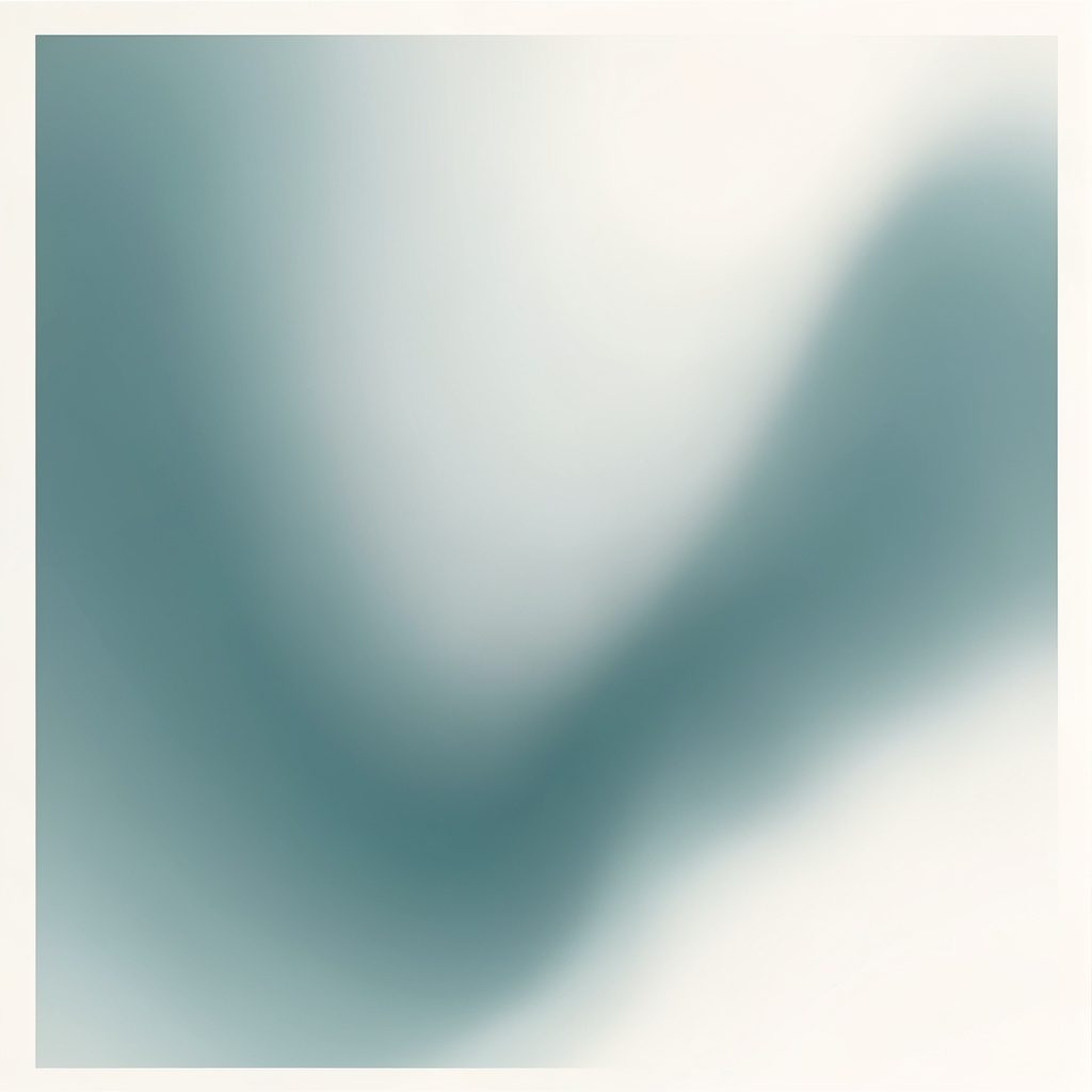 Abstract gradient composition in teal-grey and off-white, square format with no figures or objects.