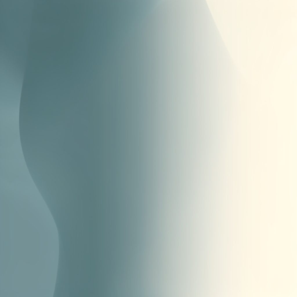 Abstract gradient composition in teal-grey and pale cream, subtle vertical fade with no figures or objects.